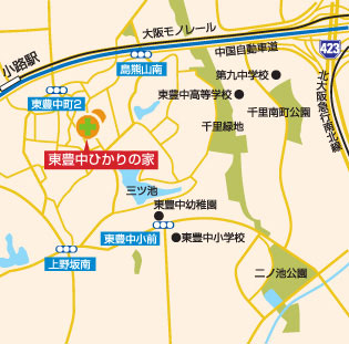 東豊中グループホームひかりの家 東豊中ひかりの家デイサービスセンター地図
